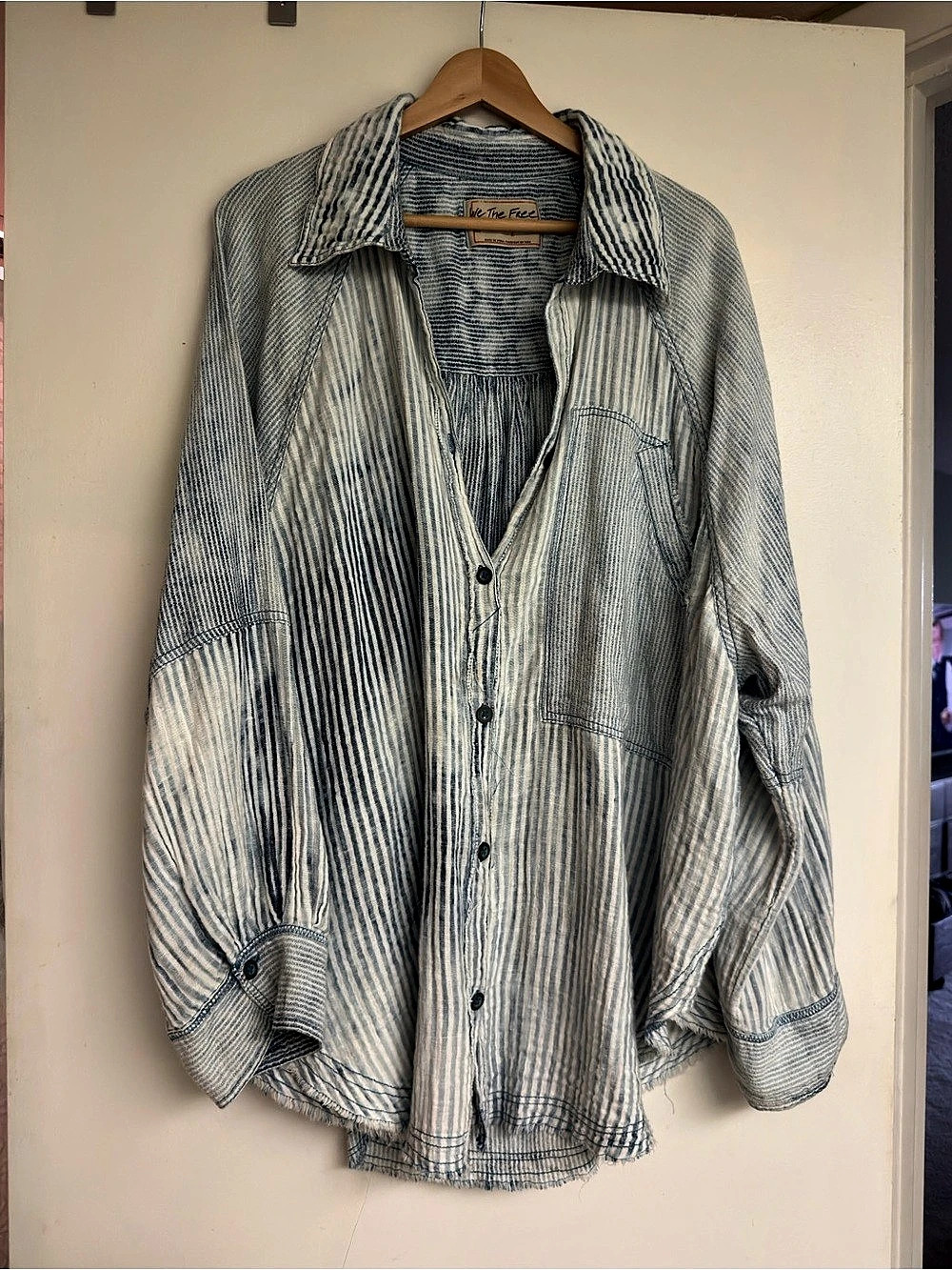 Free People We The Free Freddie Striped Shirt Blue & White